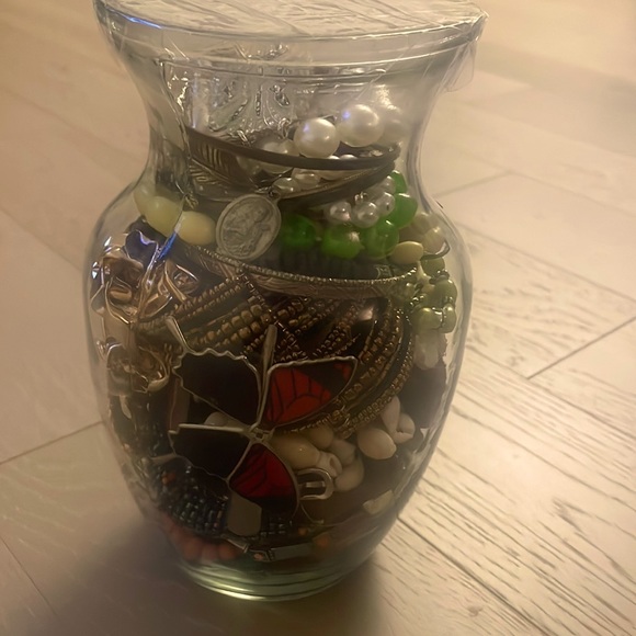 Vintage Jewelry - 2 For 1 Sale* Big jewelry vase full of wearable jewelry lot
